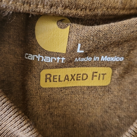 Mens Carhartt Tee Relaxed Fit Large Heather Brown - Picture 3 of 3